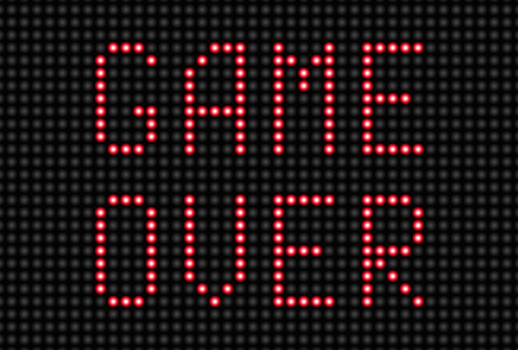 Vector led panel with game over sign