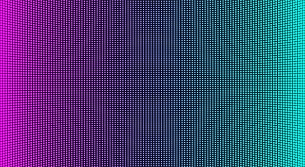 Led scherm textuur. LCD digitale monitor. Analoge weergave. Elektronisch diode-effect. Kleurentelevisie videowall. Projector raster sjabloon. Pixeled achtergrond met punten. Vector illustratie.