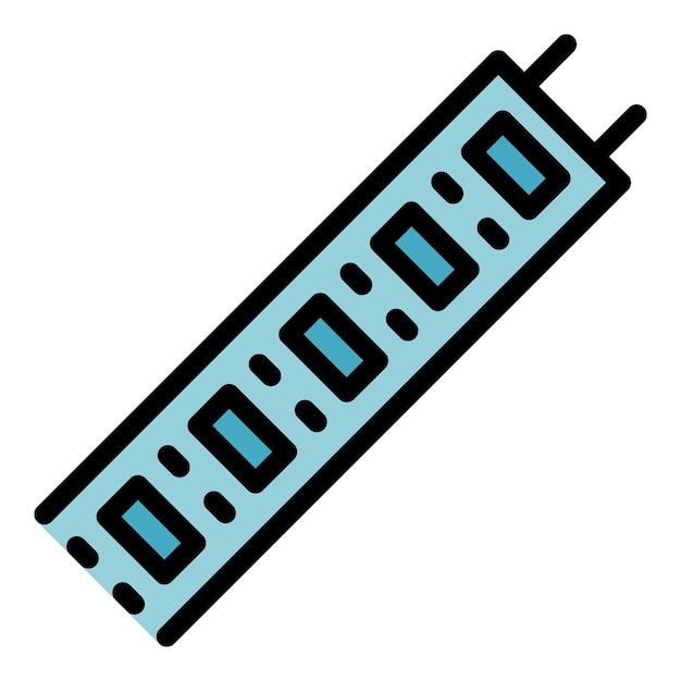 Icona elettronica a strisce a led contorno a strisce elettronica a vettori icona a colore piatto isolato