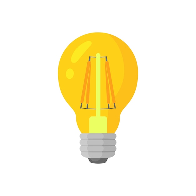 LED warm light lamp bulb vector colorful icon