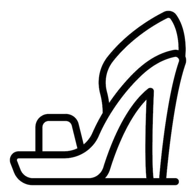 Leder hoge hakken icon outline vector Fashion designer ladylike paar schoenen