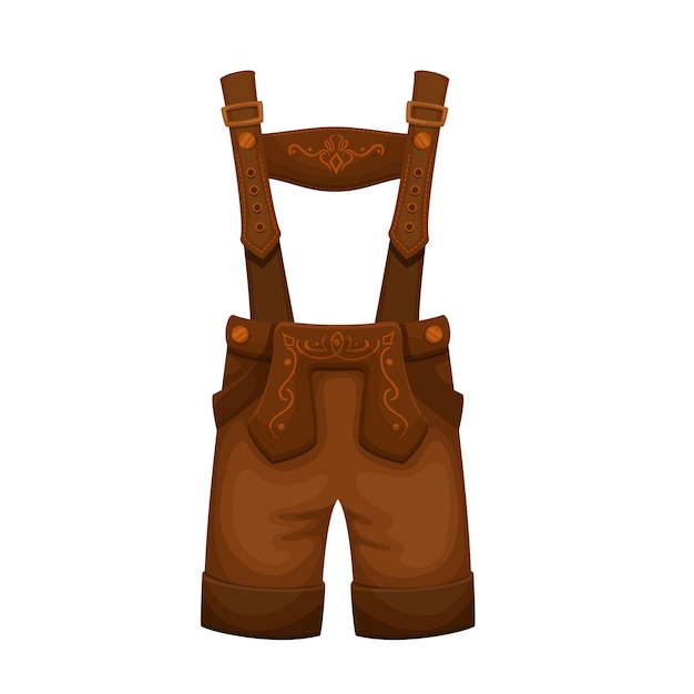 Vettore lederhosen, costume da uomo. tradizionale festa della birra in costume popolare dell'oktoberfest. illustrazione vettoriale.