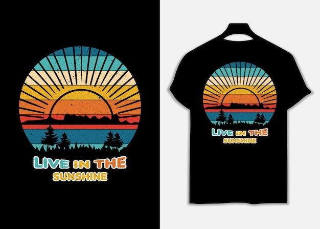 Leef in de zon premium retro t-shirt design