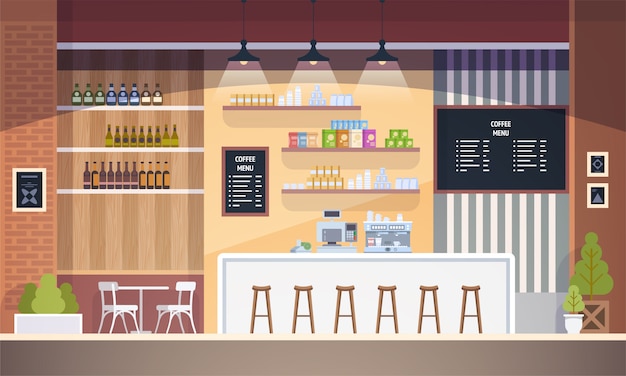 Leeg café interieur. Modern café