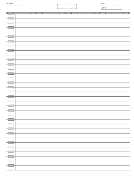 Leeg checklist met regels voor het maken van aantekeningen