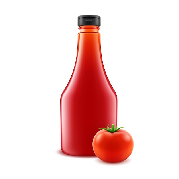 Vector leeg de flesontwerp van de tomatenketchup