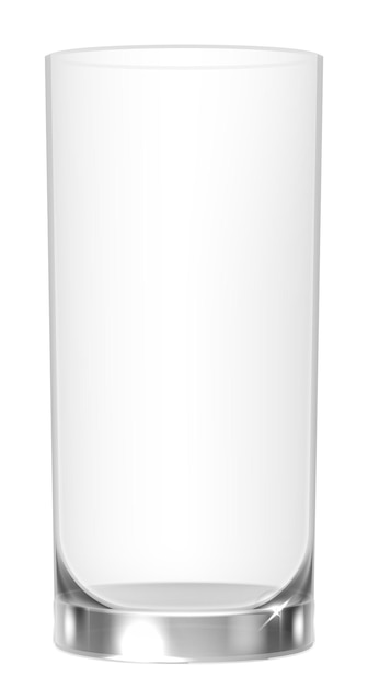 Leeg drankje glas realistische glanzende transparante mockup geïsoleerd op een witte achtergrond