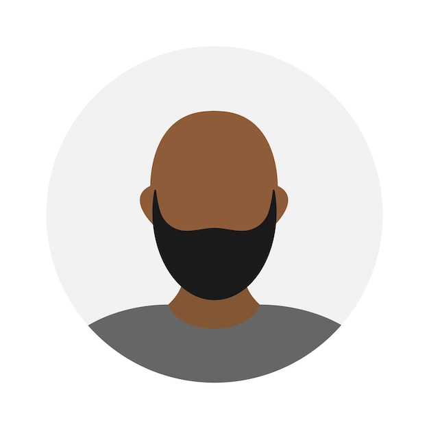 Vector leeg gezicht icoon avatar met baard vector illustratie