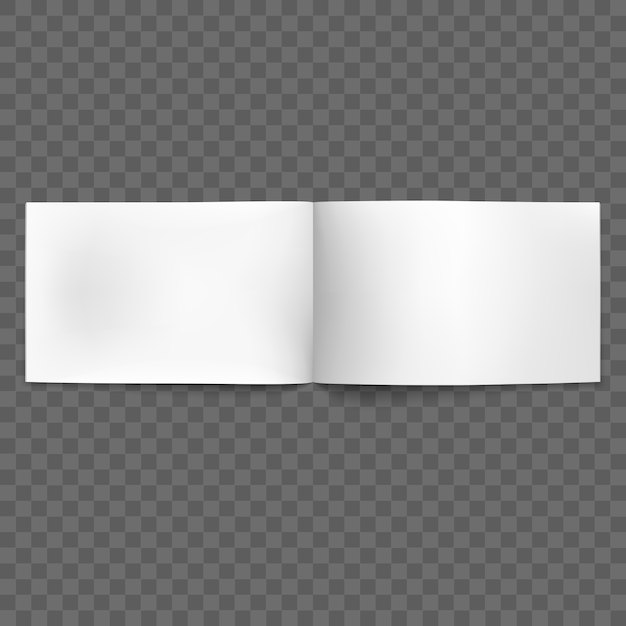 Vector leeg open tijdschrift op transparante achtergrond. en omvat ook