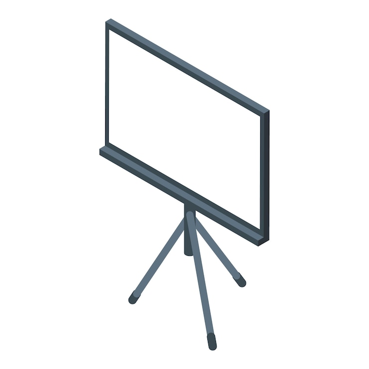 Vector leeg projectiescherm op een statief voor presentaties