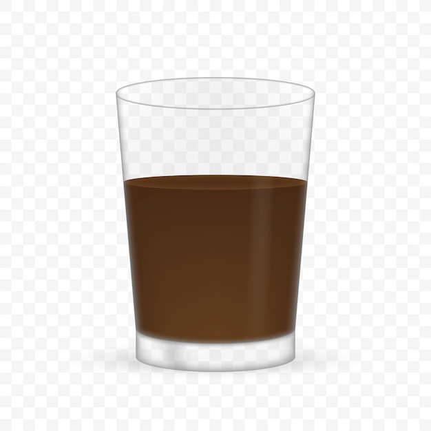 Vector leeg realistisch transparant glas voor koffie.