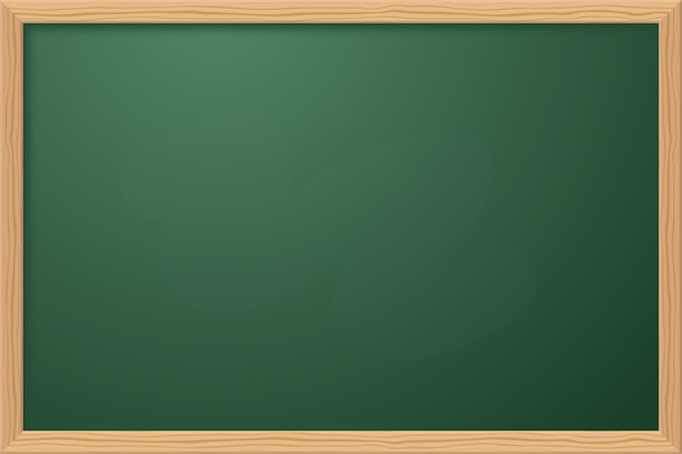 Vector leeg schoolbord sjabloon met houten frame groene blackboard vector achtergrond