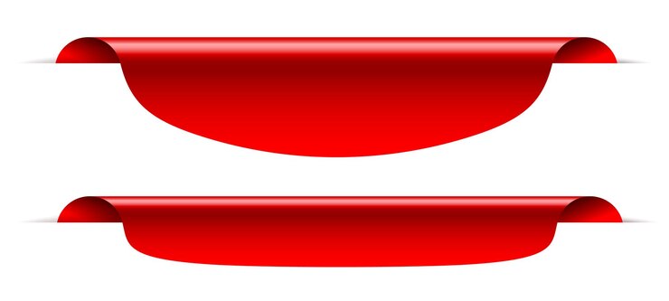 Leeg verkoop label rood lint banner ontwerp.