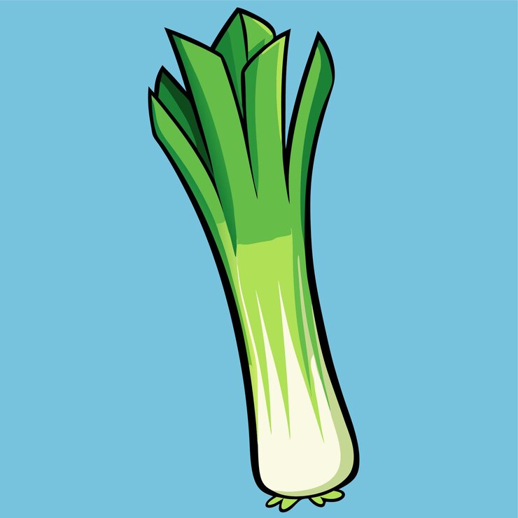 Vector leek clipart vector icon sticker illustration