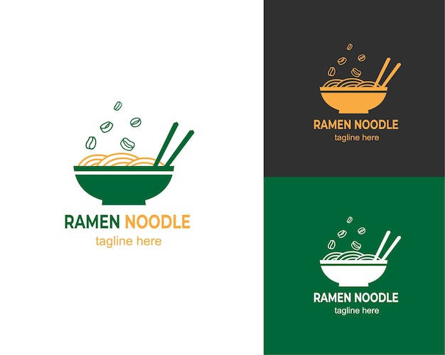 Leek ramen noodle logo design