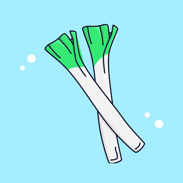 Leeks vector cartoon illustration