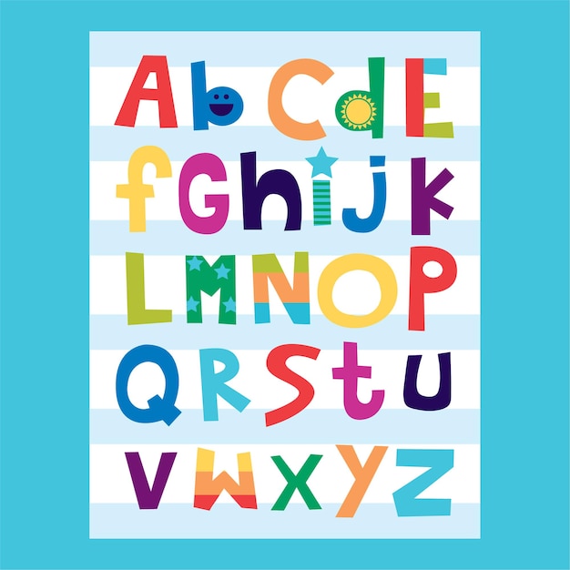 Leer alfabetten AZ illustratie ontwerp voor kinderen en kinderen onderwijs