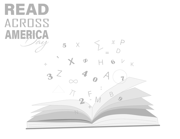 Lees Across America Day-concept. Sjabloon voor achtergrond, spandoek, kaart, poster met tekstinscriptie