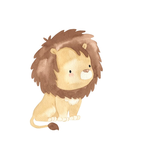 Vector leeuw aquarel illustratie voor kinderen
