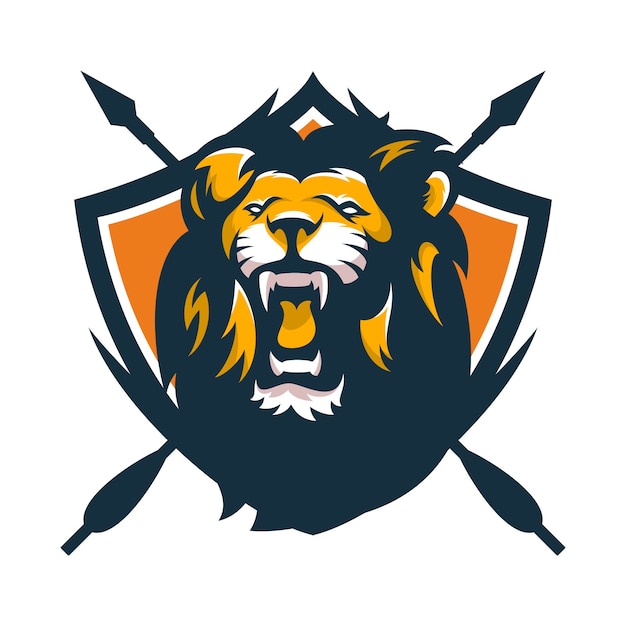 Leeuw dieren sport mascotte hoofd logo vector