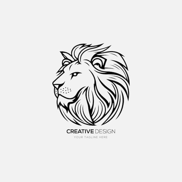 Leeuw hoofd dieren silhouet illustratie vector logo