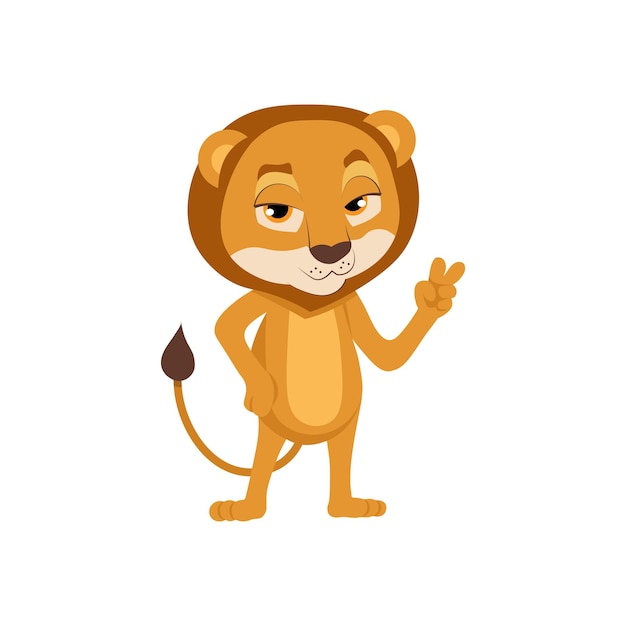 Vector leeuw mascotte vector poseren gelukkig sluwe coole cartoon schattig karakter safari zoogdier kat dier illustratie