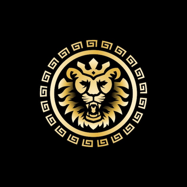Leeuw met Grieks embleem Logo