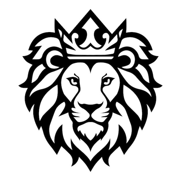 leeuw met kroon iconische logo vector illustratie