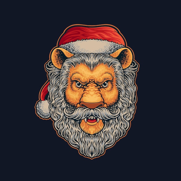 leeuw santa mascotte illustratie