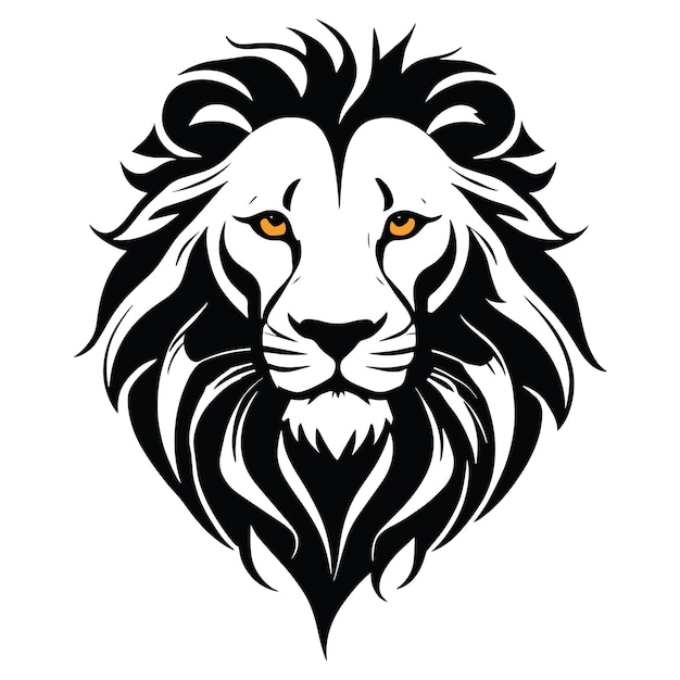 Leeuwenhoofd Silhouet vector stijl leeuwenhoofd logo ontwerp Leeuwen embleem vector illustratie in zwart