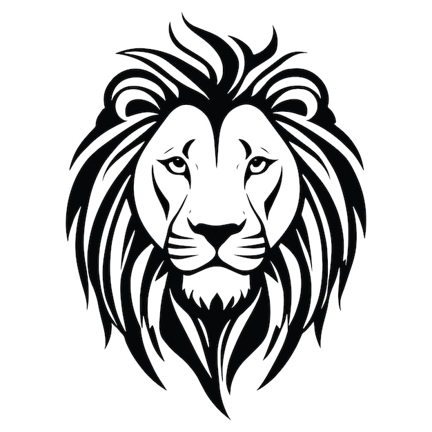 Leeuwenhoofd Silhouet vector stijl leeuwenhoofd logo ontwerp Leeuwen embleem vector illustratie in zwart