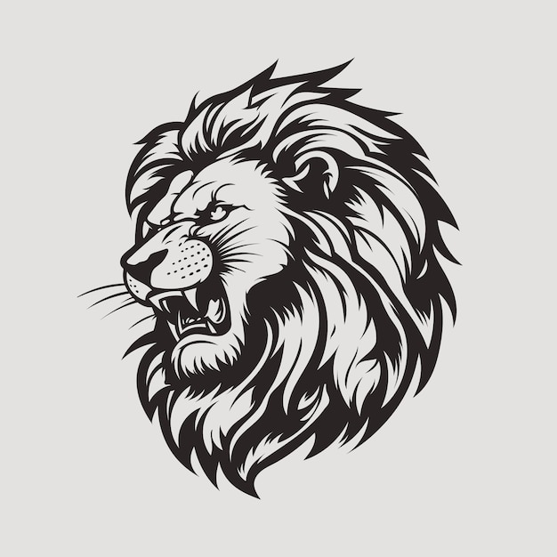 Leeuwenhoofd Zwart-wit vectorillustratie