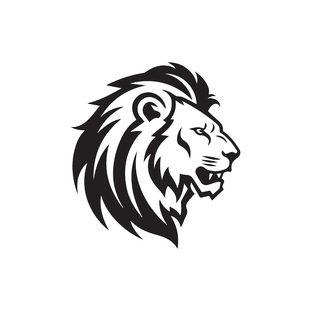 Leeuwenkoning agressief logo pictogram vector silhouet