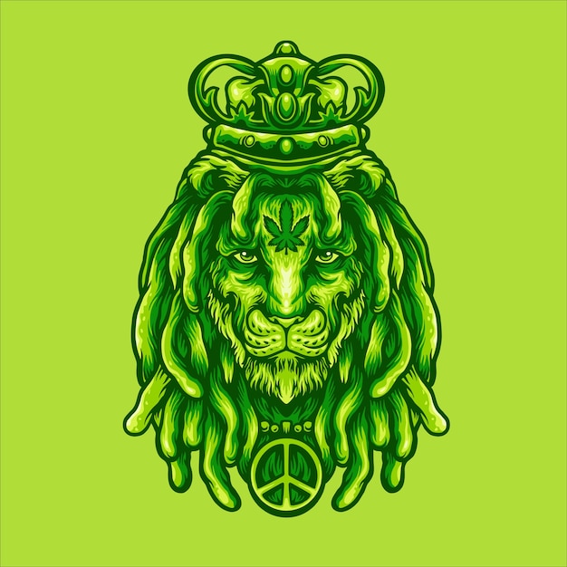 Vector leeuwenkoning marihuana