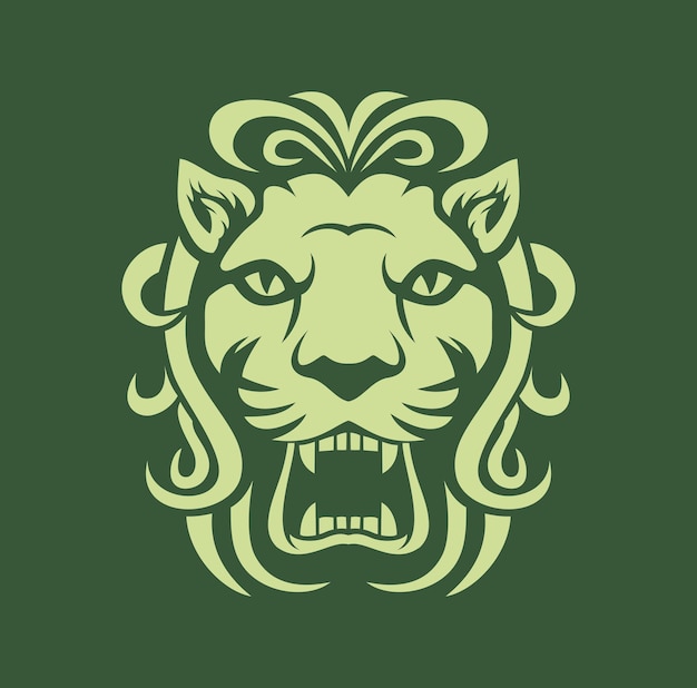 Leeuwenkop logo ontwerp illustratie
