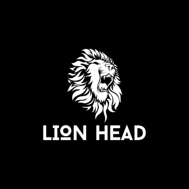leeuwenkop logo vectorillustratie met boos gezicht
