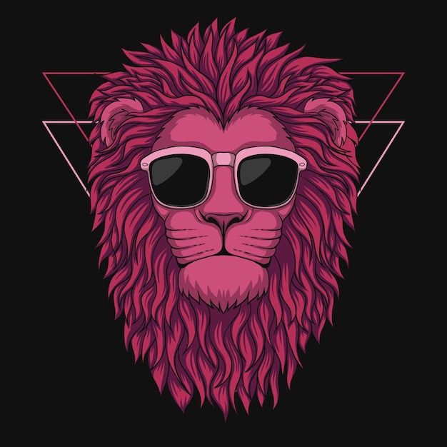 Leeuwenkop roze illustratie