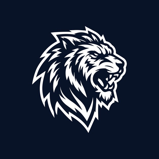 Leeuwenkop vectorillustratie voor tshirt ontwerp op zwarte achtergrond