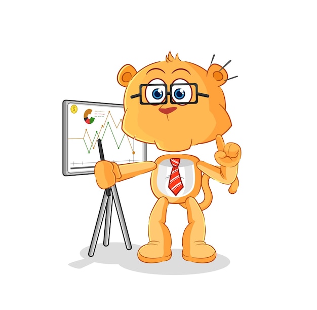 Leeuwin marketing karakter cartoon mascotte vector