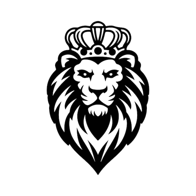 Leeuwshoofd met kroonkoning leeuw Leeuw Logo Design Vector Template