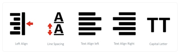 Vector left align line spacing text align left