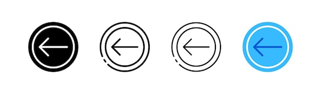 左のさまざまなスタイルの色 左ボタン ベクトルのアイコン