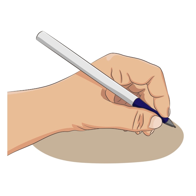 Left-hander writing or drawing something. Lefty person concept