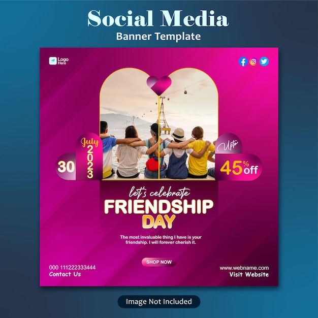 Leg de essentie van vriendschap Social Media Banner Template vast