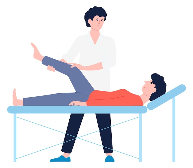 leg injury rehabilitation physiotherapy doctor help patient