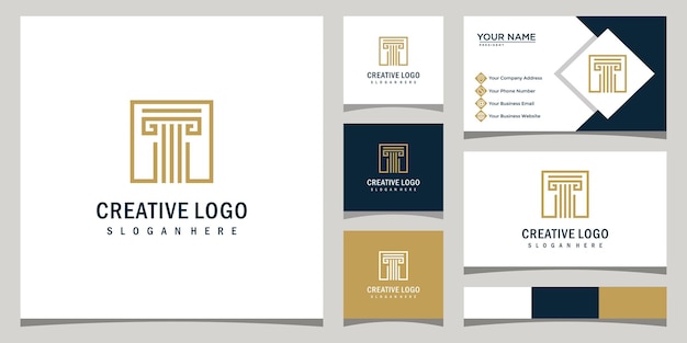 Modello di logo design legale e design elegante biglietto da visita