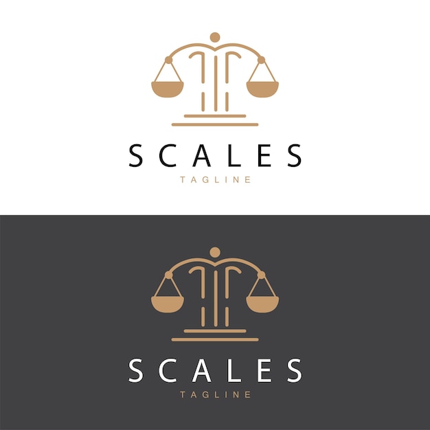 Legal Justice Scales Logo Design met eenvoudig lijnmodel voor bedrijfsmerken