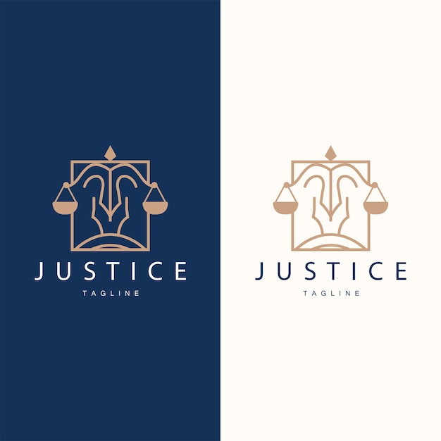 Legal Justice Scales Logo Design With Simple Line Model For Company Brands