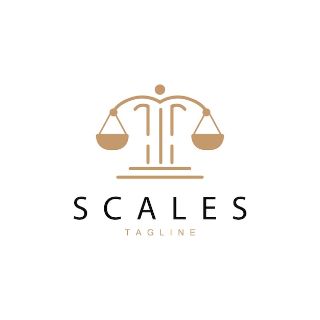 Legal Justice Scales Logo Design With Simple Line Model For Company Brands