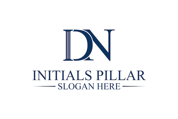 Vector legal pillar logo initial letter dn premium vector